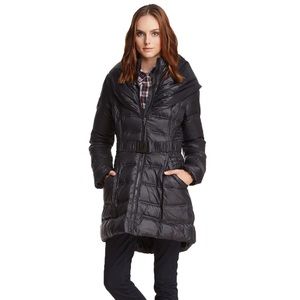 Laundry by Shelli Segal Black Pillow Collar Down Puffer Coat
